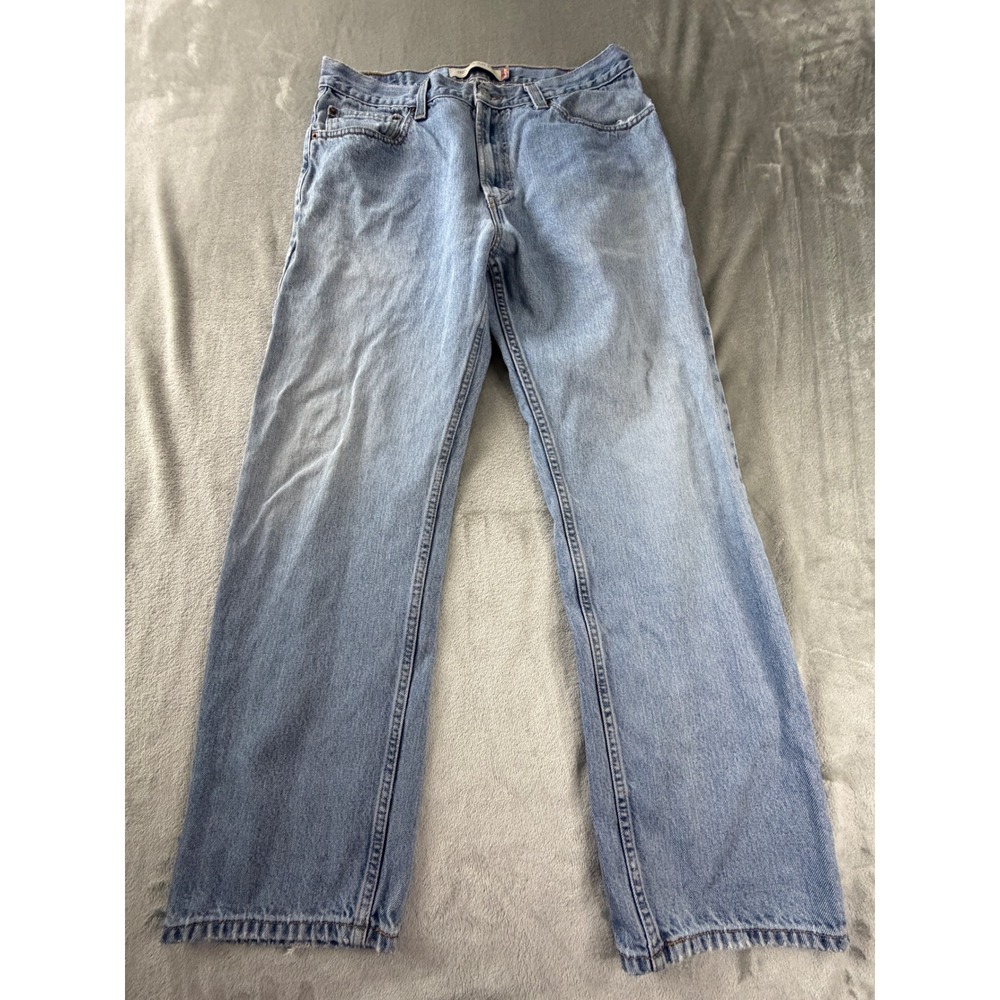 Levi's 505 Regular Fit Jeans Mens 34x30 Light Wash Blue Denim Cotton Denim